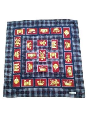 Burberry vintage silk heraldic large scarf tartan EUC